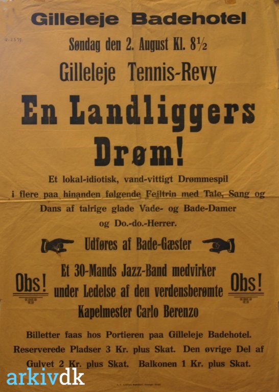 arkiv.dk Plakat Gilleleje tennis-revy på Gilleleje