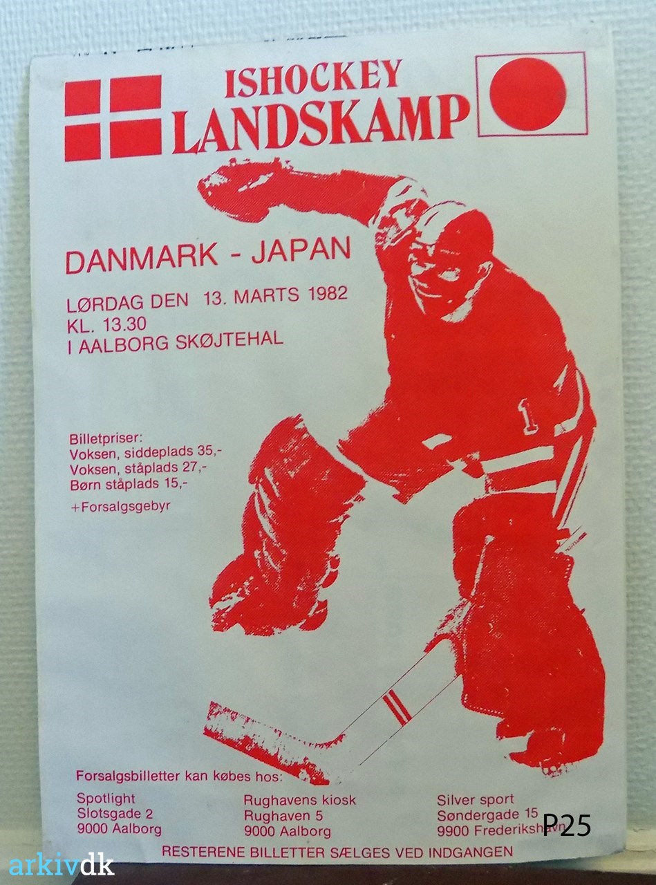 modul lejer bibliotekar arkiv.dk | Aalborg Skøjtehal. Ishockey. Plakat. Landskamp Danmark-Japan. År  1982