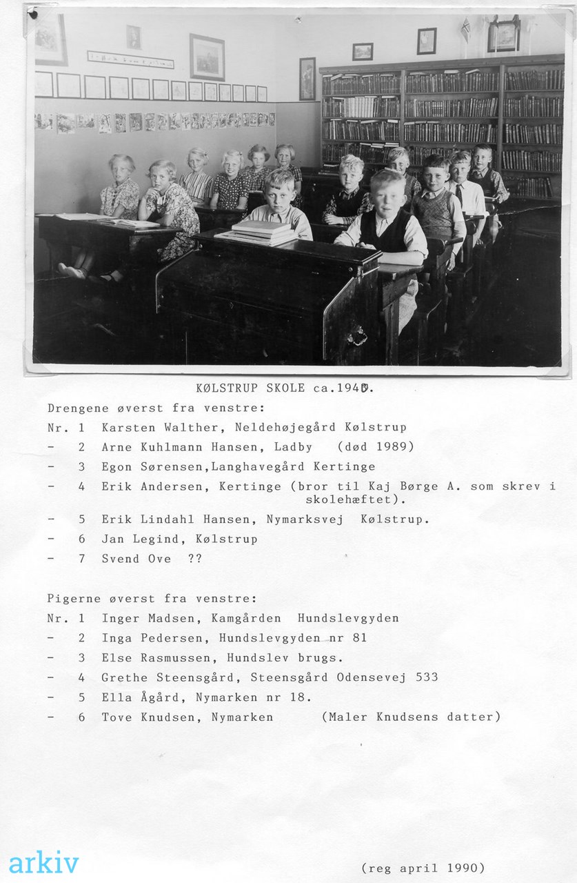 absurd Uskyld side arkiv.dk | Kølstrup skole ca. 1942, Klassebillede