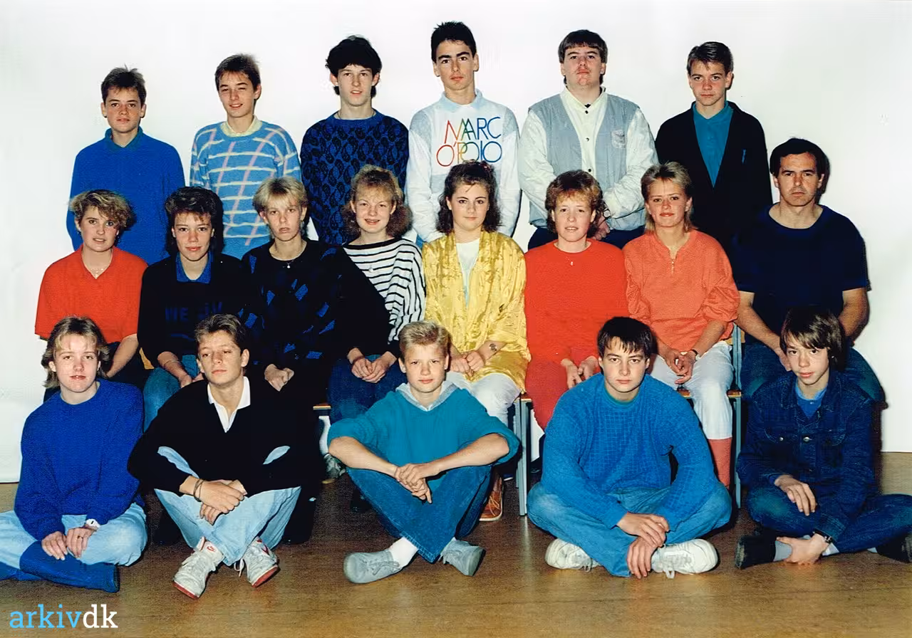 Arkiv dk Hornslet Skole Klassebillede 9 c 1986 1987 