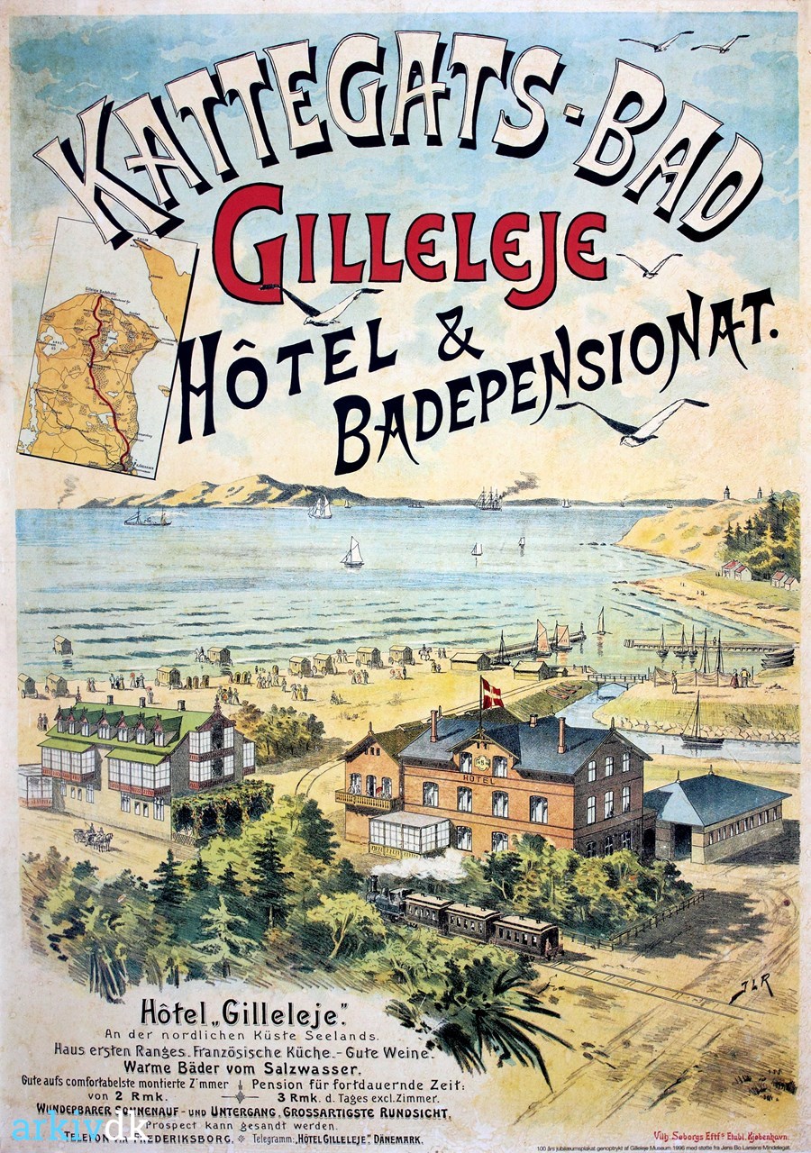 arkiv.dk | Plakat fra Gilleleje Hotel Badepensionat