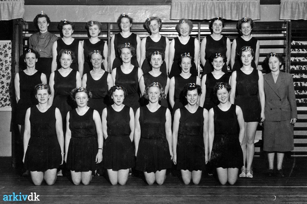arkiv.dk Brenderup gymnastikdamer, år 1955 - 56, Brenderup sogn