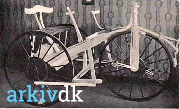 arkiv.dk | Den første danske cykel, opfundet 1867 P. Petersen, Middelfart.