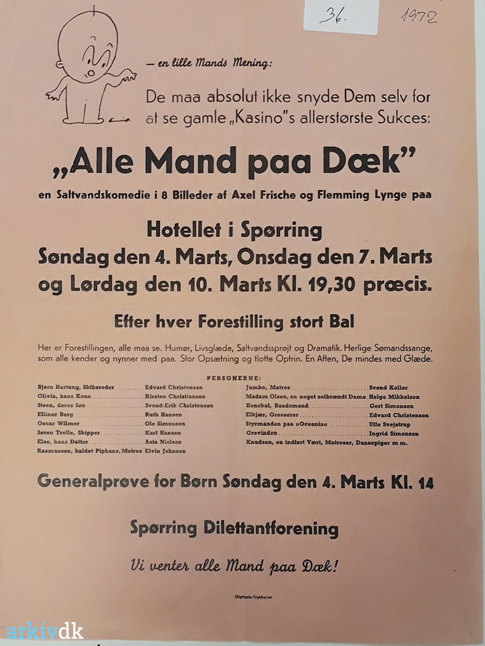 Ride Modernisering Evakuering arkiv.dk | "Alle Mand på Dæk"1972. Plakat