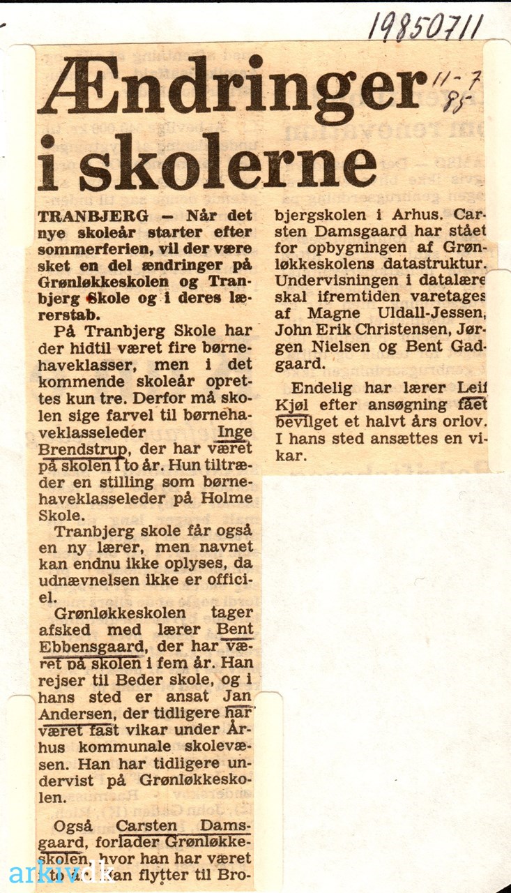 arkiv.dk | Ændringer skolerne.1985